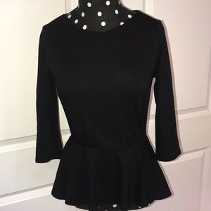 Velvet Embellished Peplum Top